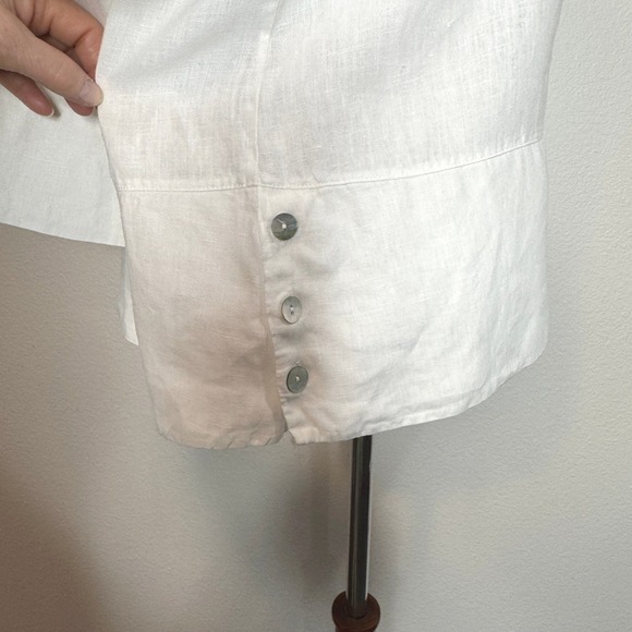 BRYN WALKER 100% Linen Oversized Top SMALL Ivory 3/4 Sleeve Lagenlook Minimalist - Picture 4 of 9